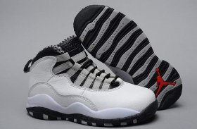 Wholesale Cheap Air Jordan 10 Retro Kids Shoes White/gray-black