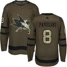 Wholesale Cheap Adidas Sharks #8 Joe Pavelski Green Salute to Service Stitched Youth NHL Jersey