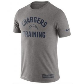 Wholesale Cheap Men\'s Los Angeles Chargers Nike Heathered Gray Training Performance T-Shirt