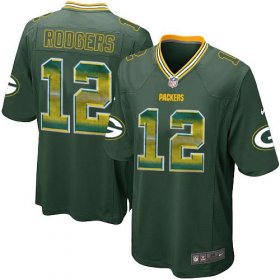 Wholesale Cheap Nike Packers #12 Aaron Rodgers Green Team Color Men\'s Stitched NFL Limited Strobe Jersey