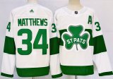Cheap Men's Toronto Maple Leafs #34 Auston Matthews White St Patricks Authentic Jersey