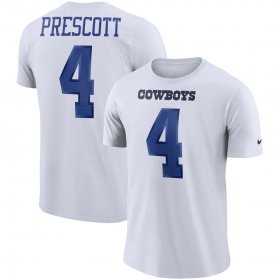 Wholesale Cheap Dallas Cowboys #4 Dak Prescott Nike Player Pride 3.0 Name & Number Performance T-Shirt White