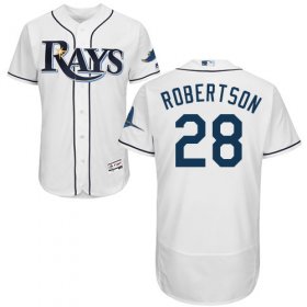 Wholesale Cheap Rays #28 Daniel Robertson White Flexbase Authentic Collection Stitched MLB Jersey