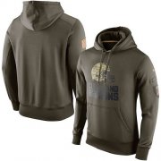 Wholesale Cheap Men's Cleveland Browns Nike Olive Salute To Service KO Performance Hoodie