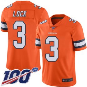 Wholesale Cheap Nike Broncos #3 Drew Lock Orange Men\'s Stitched NFL Limited Rush 100th Season Jersey