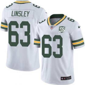 Wholesale Cheap Nike Packers #63 Corey Linsley White Youth 100th Season Stitched NFL Vapor Untouchable Limited Jersey