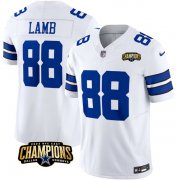 Cheap Men's Dallas Cowboys #88 CeeDee Lamb White 2023 F.U.S.E. NFC East Champions Patch Football Stitched Jersey