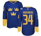 Wholesale Cheap Team Sweden #34 Carl Soderberg Blue 2016 World Cup Stitched NHL Jersey