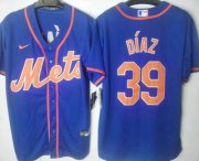 Wholesale Cheap Men's New York Mets #39 Edwin Diaz Blue Stitched MLB Cool Base Nike Jersey