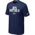 Wholesale Cheap Nike New York Jets Just Do It Dark Blue T-Shirt