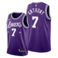 Wholesale Cheap Men's Los Angeles Lakers #7 Carmelo Anthony 2021 City Edition Purple 75th Anniversary Stitched Jersey