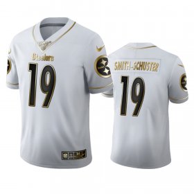 Wholesale Cheap Pittsburgh Steelers #19 JuJu Smith-Schuster Men\'s Nike White Golden Edition Vapor Limited NFL 100 Jersey