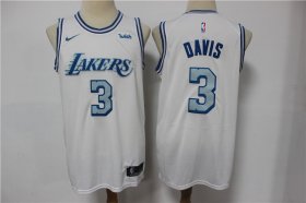 Wholesale Cheap Men\'s Los Angeles Lakers #3 Anthony Davis White NEW 2021 Nike Wish City Edition Stitched Jersey
