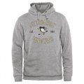 Wholesale Cheap Pittsburgh Penguins Heritage Pullover Hoodie Ash