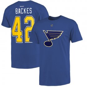 Wholesale Cheap St. Louis Blues #42 David Backes Reebok Name and Number Player T-Shirt Royal