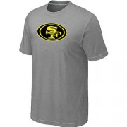 Wholesale Cheap San Francisco 49ers Neon Logo Charcoal T-Shirt Light Grey
