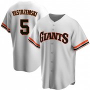 Wholesale Cheap Mens San Francisco Giants #5 Mike Yastrzemski White Home Cooperstown Collection Jersey