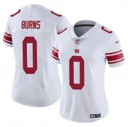 Cheap Women's New York Giants #0 Brian Burns White Vapor Stitched Jersey(Run Small)