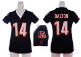 Wholesale Cheap Nike Bengals #14 Andy Dalton Black Team Color Draft Him Name & Number Top Women's Stitched NFL Elite Jersey