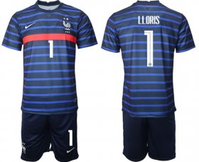 Wholesale Cheap Men 2020-2021 European Cup France home blue 1 Soccer Jersey
