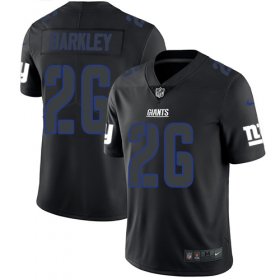 Wholesale Cheap Nike Giants #26 Saquon Barkley Black Men\'s Stitched NFL Limited Rush Impact Jersey