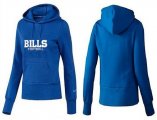 Wholesale Cheap Women's Buffalo Bills Authentic Logo Pullover Hoodie Blue