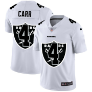 Wholesale Cheap Las Vegas Raiders #4 Derek Carr White Men's Nike Team Logo Dual Overlap Limited NFL Jersey
