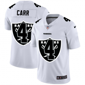 Wholesale Cheap Las Vegas Raiders #4 Derek Carr White Men\'s Nike Team Logo Dual Overlap Limited NFL Jersey