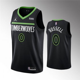 Wholesale Cheap Men\'s Minnesota Timberwolves #0 D\'Angelo Russell Black Statement Edition Stitched Jersey