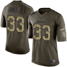 Wholesale Cheap Nike Chargers #33 Derwin James Jr Green Men\'s Stitched NFL Limited 2015 Salute to Service Jersey