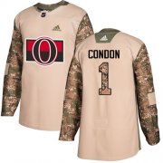 Wholesale Cheap Adidas Senators #1 Mike Condon Camo Authentic 2017 Veterans Day Stitched NHL Jersey