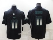 Wholesale Cheap Men's Philadelphia Eagles #11 A. J. Brown Black Smoke Fashion Limited Stitched Jersey