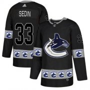 Wholesale Cheap Adidas Canucks #33 Henrik Sedin Black Authentic Team Logo Fashion Stitched NHL Jersey