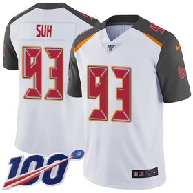 Wholesale Cheap Nike Buccaneers #93 Ndamukong Suh White Men\'s Stitched NFL 100th Season Vapor Untouchable Limited Jersey