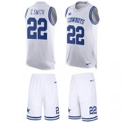 Wholesale Cheap Nike Cowboys #22 Emmitt Smith White Men's Stitched NFL Limited Tank Top Suit Jersey