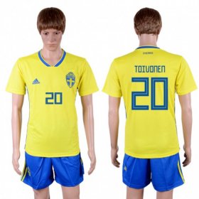 Wholesale Cheap Sweden #20 Toivonen Home Soccer Country Jersey