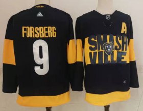 Wholesale Cheap Men\'s Nashville Predators #9 Filip Forsberg Black 2022 Stadium Series adidas Stitched NHL Jersey