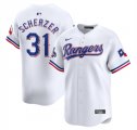 Men's Texas Rangers #31 Max Scherzer White 2023 World Series Champions Stitched Baseball Jersey