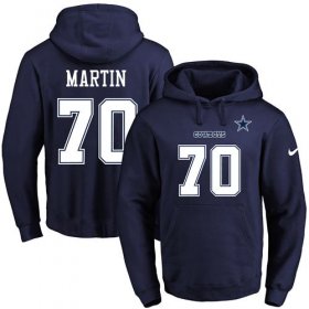 Wholesale Cheap Nike Cowboys #70 Zack Martin Navy Blue Name & Number Pullover NFL Hoodie