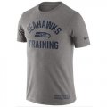 Wholesale Cheap Men's Seattle Seahawks Nike Heathered Gray Training Performance T-Shirt