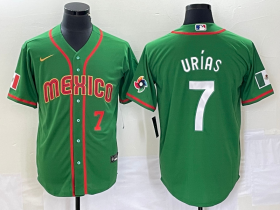 Wholesale Cheap Men\'s Mexico Baseball #7 Julio Urias Number 2023 Green World Classic Stitched Jersey5