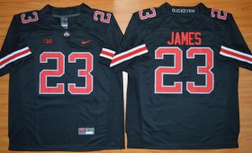 Wholesale Cheap Men\'s Ohio State Buckeyes #23 Lebron James Black With Red 2015 College Football Nike Limited Jersey