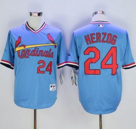 Wholesale Cheap Cardinals #24 Whitey Herzog Blue 1982 Turn Back The Clock Stitched MLB Jersey