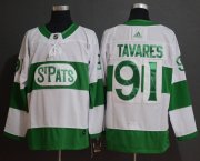 Wholesale Cheap Adidas Maple Leafs #91 John Tavares White Authentic St. Pats Stitched NHL Jersey