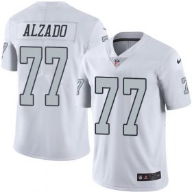 Wholesale Cheap Nike Raiders #77 Lyle Alzado White Men\'s Stitched NFL Limited Rush Jersey