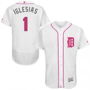 Wholesale Cheap Tigers #1 Jose Iglesias White Flexbase Authentic Collection Mother's Day Stitched MLB Jersey
