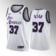 Wholesale Cheap Men's Los Angeles Lakers #37 Matt Ryan White City Edition Stitched Basketball Jersey