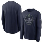 Wholesale Cheap Seattle Seahawks Nike Icon Legend Performance Long Sleeve T-Shirt College Navy