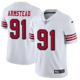 Wholesale Cheap Nike 49ers #91 Arik Armstead White Rush Men\'s Stitched NFL Vapor Untouchable Limited Jersey