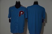 Wholesale Cheap Men's Philadelphia Phillies Blank Light Blue Cooperstown Collection Stitched MLB Nike Jersey